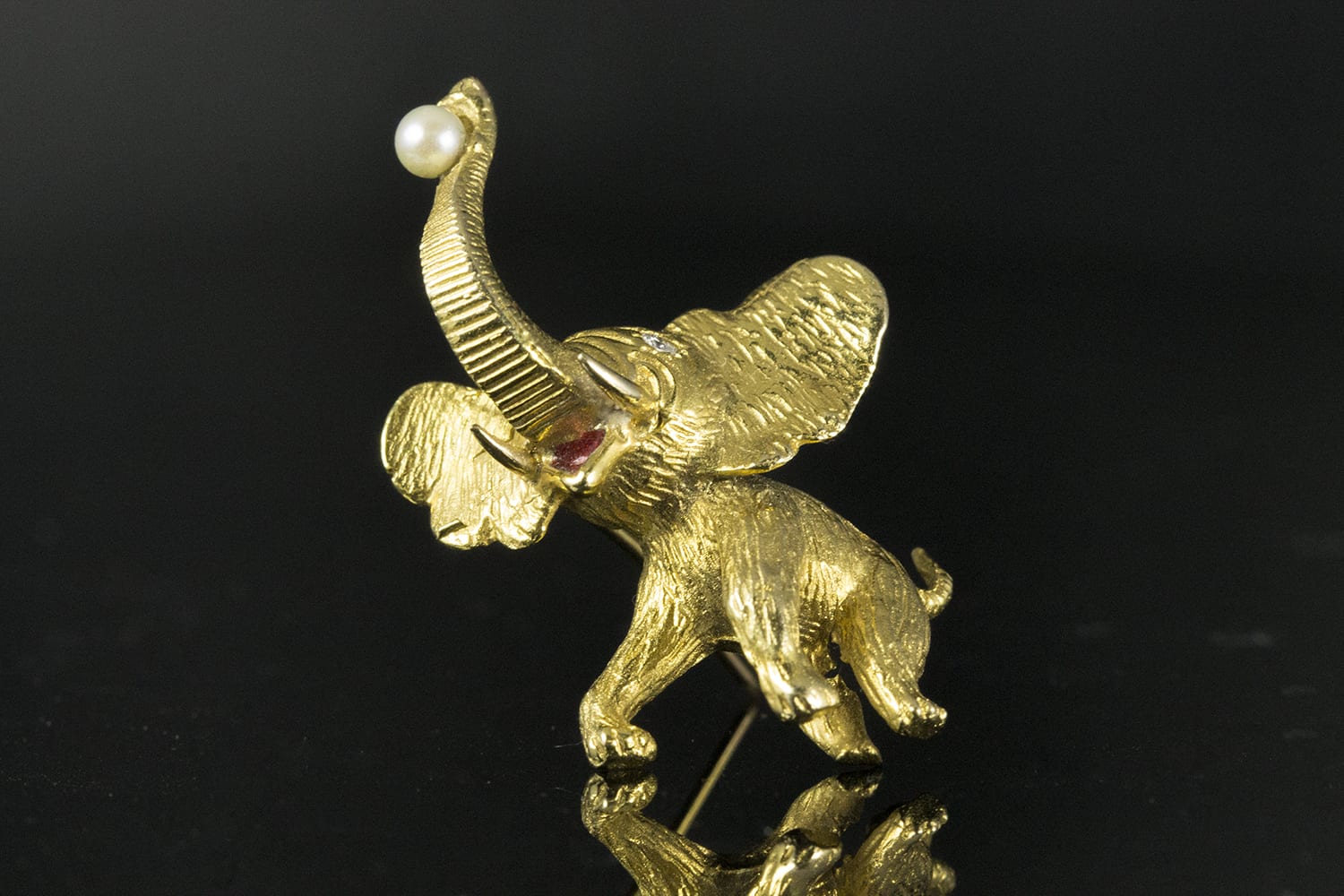 Brown and Gold Elephant Magnet Brooch- Order Wholesale