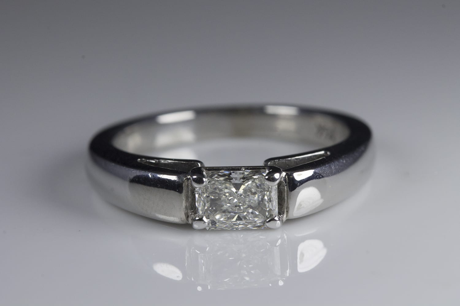 Triangle Cut Diamonds Mens Ring in 14KT White Gold – Primesettings