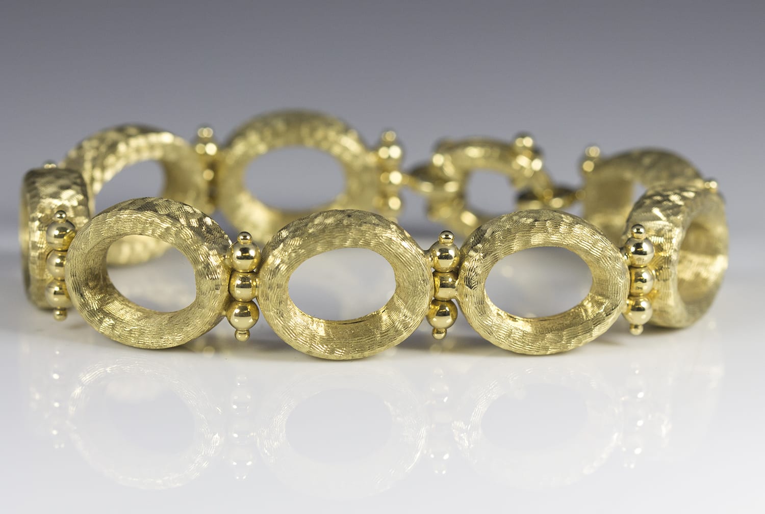 14K Oval Stackable Mono Bracelet ADJ - Gold Creations